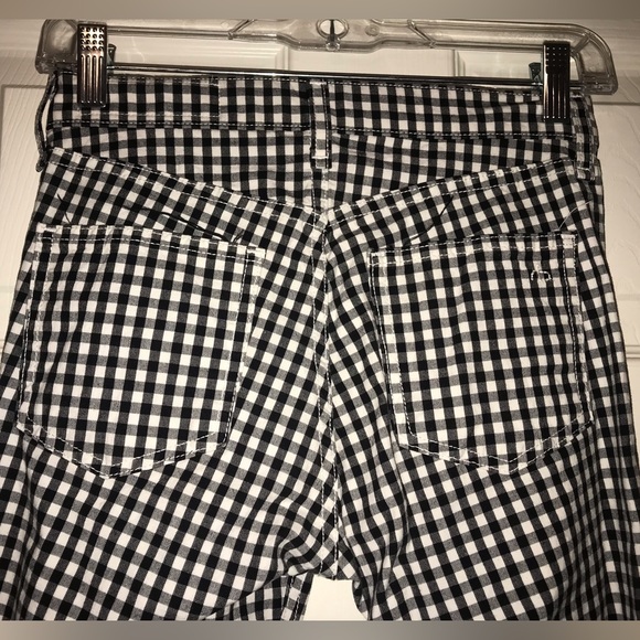 rag & bone NY Ashling 10 Inch Capri Jeans in Black/White Gingham Print size 24 - Picture 8 of 16